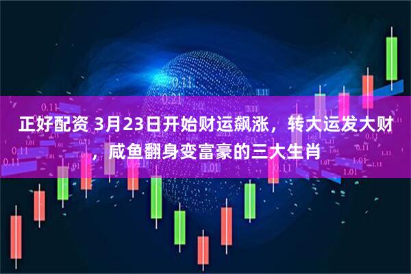 正好配资 3月23日开始财运飙涨，转大运发大财，咸鱼翻身变富豪的三大生肖
