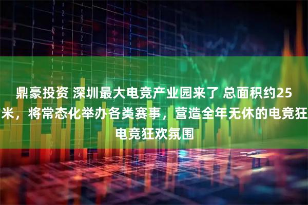 鼎豪投资 深圳最大电竞产业园来了 总面积约25万平方米，将常态化举办各类赛事，营造全年无休的电竞狂欢氛围